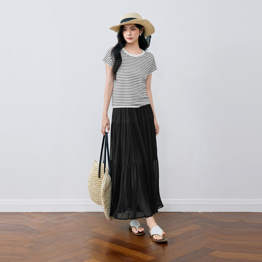 【严选】诗凡黎甜美浪漫飘逸A字半身裙2025年夏新款百搭显瘦优雅漂亮塔裙7G5140641-2 商品图1