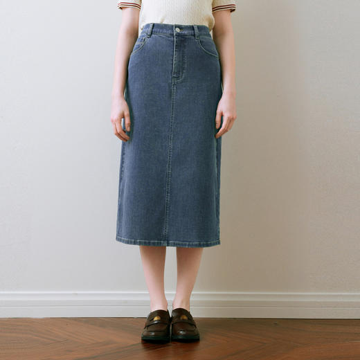 【商场同款】诗凡黎醋酸牛仔半身裙25夏新款高腰包臀裙3G4240571 商品图2