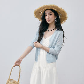 【严选】诗凡黎法式浪漫花边针织开衫2025夏新款轻薄透气百搭甜美上衣女7G6131641