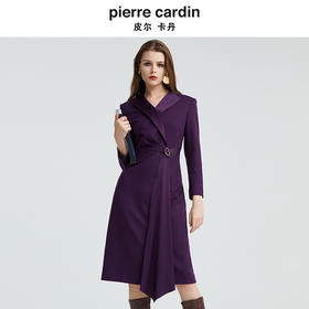 [皮尔卡丹女装]品牌春季假两件修身淑女拼接连衣裙