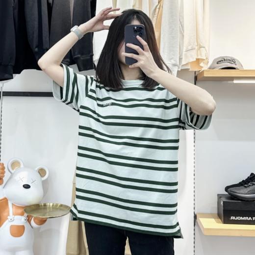 安德玛UA男女同款Sports Club条纹短袖T恤6006003-377 商品图1