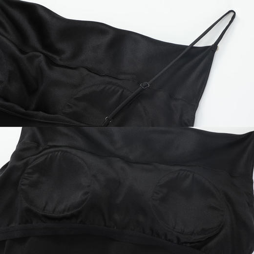 【3F】安莉芳桑蚕丝吊带长裙女士性感家居服舒适睡裙EL00890 黑色BLK L 商品图4