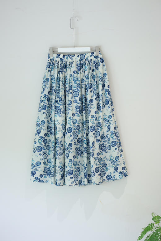 花与棉花 蓝花丝棉半裙 商品图0