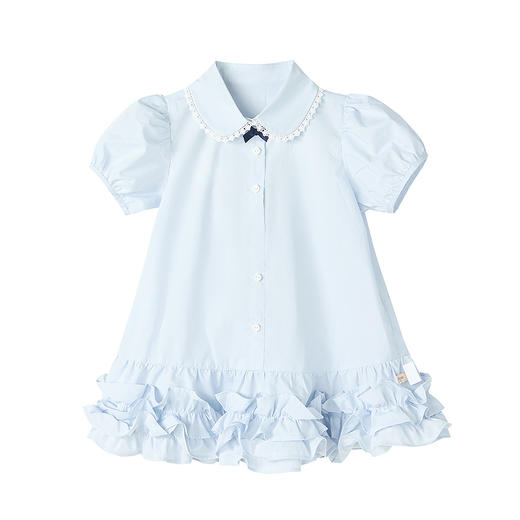 笛莎Deesha 童装女童连衣裙女童甜美学院风衬衫裙 商品图4