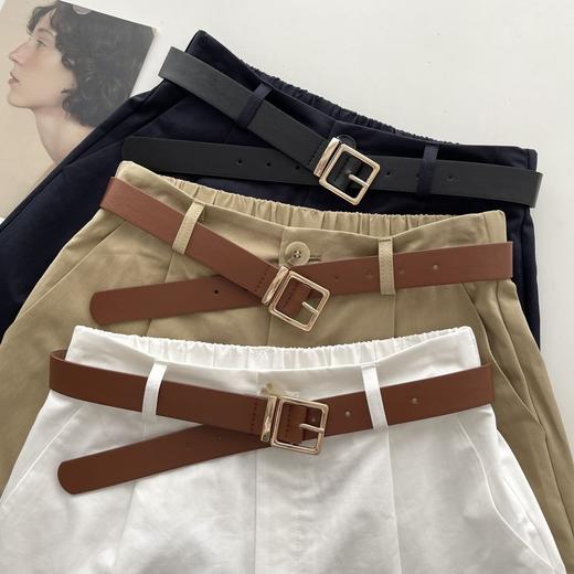 【韩国代工订单高货！】✨百搭神裤 !买就送腰带!上身零束缚 ! 「高腰阔腿通勤配腰带五分裤」 商品图6