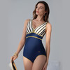 【3F】安莉芳条纹海军风女士连体泳衣ES00264 深蓝色 商品缩略图0
