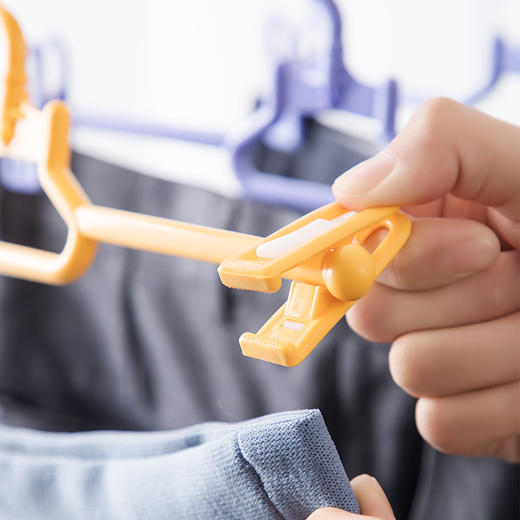 茶花裤架 塑料裤夹子衣架子挂裤子挂架裙夹裤挂衣柜收纳 10支装*2 商品图2