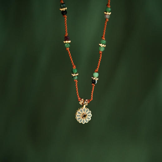 北京仓｜Tityaravy-MalaSai-花朵 黝帘石 黄水晶 珐琅 项链［法国设计师］ 商品图1