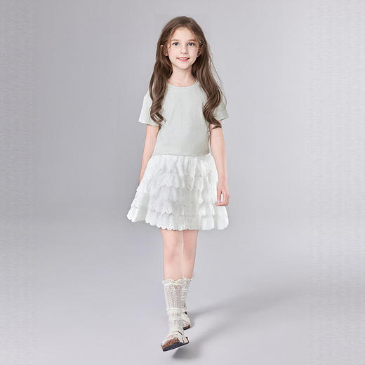 笛莎Deesha 童装女童半裙女童芭蕾风层叠花边蛋糕裙 商品图2