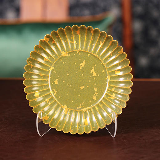 倚云煮泉洒金茶末菊瓣壶承 商品图0