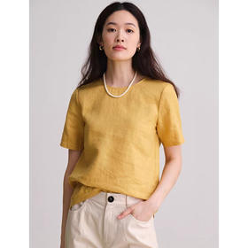 丁摩 法国进口100%汉麻文艺T恤2420-1