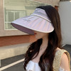 雀说夏季防晒帽子女珍珠蝴蝶结大帽檐遮阳帽韩版时尚小香风空顶太阳帽AL8785 商品缩略图3