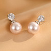 雀说银针气质复古港风简约珍珠耳钉ins轻奢锆石甜美小众时尚耳环法式AL0922 商品缩略图2