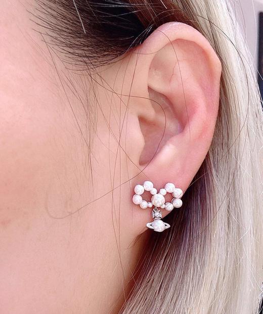 西太后 绝美珍珠蝴蝶结土星耳钉！（XJ） 商品图5