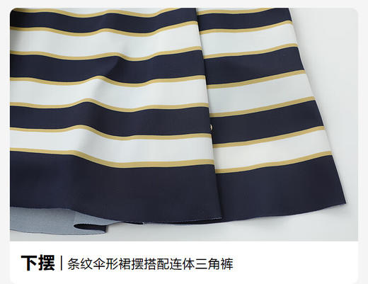 【3F】安莉芳条纹海军风女士连体显瘦泳装ES00265 商品图4