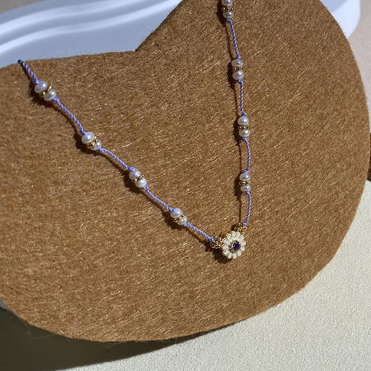 订购8周到｜Tityaravy-MalaSai-花朵 珍珠 紫水晶 珐琅 颈链［法国设计师］ 商品图1