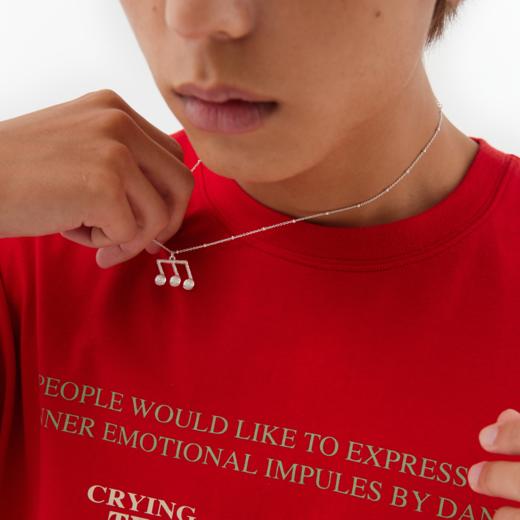 CryingCenter 银色三连音音符项链 哭喊中心 商品图0