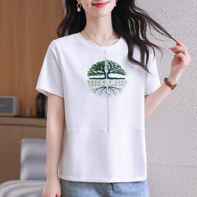 雀说短袖t恤新款夏季爆款女装宽松显瘦正肩上衣洋气半袖体恤衫AL20027