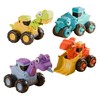 【恐龙小分队，按压工程车！】儿童新款卡通恐龙工程车 按压滑行回力 仿真挖掘机模型玩具-QQ 商品缩略图4
