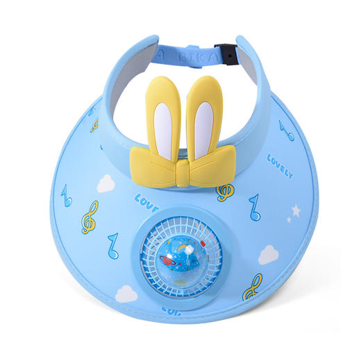 雀说儿童帽子夏季大檐带风扇遮阳帽男女宝宝太阳帽卡通可爱防晒空顶帽AL1053 商品图2