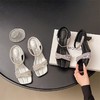 羊皮版水钻仙女风气质小香风名媛气质高跟一字带凉鞋2025露趾女鞋 商品缩略图0