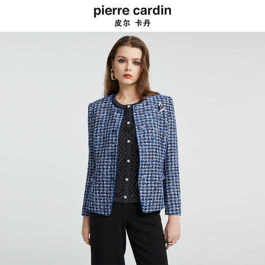 [皮尔卡丹女装]蓝花小香风上衣外套P4347U4990N3 商品图4