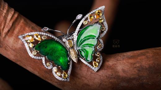 【福叠翩翩】翡翠蝴蝶胸针坠 XZ12503029 商品图3