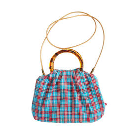 HUJI祤集Sunrise手提斜挎包老布TISSAGE格纹手织布