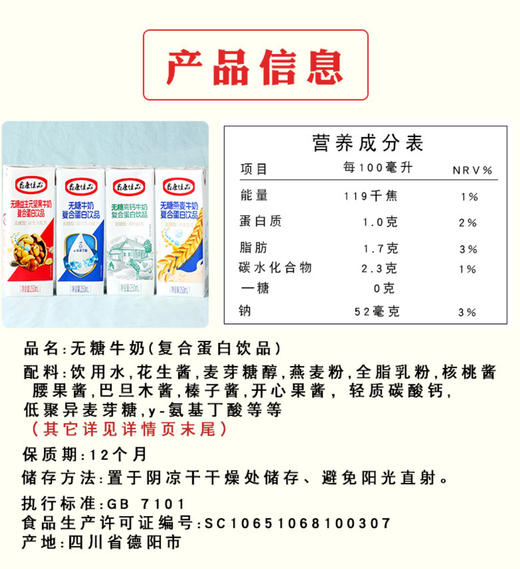 无糖牛奶 糖尿人复合蛋白饮品 商品图5