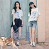 【严选】诗凡黎狗狗字母图案可爱T恤2025夏新款简约百搭时尚宽松短袖上衣7G6101521 商品缩略图1