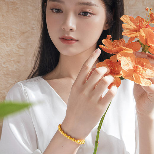 足金南瓜珠手链 简约好搭长期主义黄金手链金珠手串【按克计价黄金1】MEMORA诗普琳GB309001 商品图1