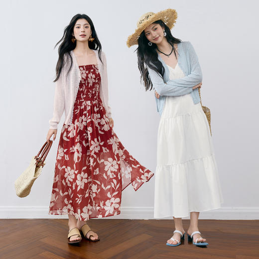 【严选】诗凡黎法式浪漫花边针织开衫2025夏新款轻薄透气百搭甜美上衣女7G6131641 商品图1