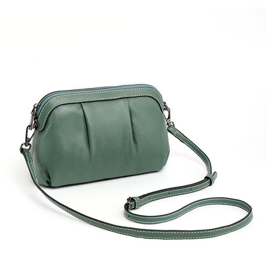 【预售3天】2025新款简约休闲单肩包时尚软皮褶皱斜挎包手机包ZH290 商品图8