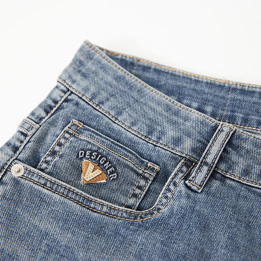 【新品上新】HX 夏季水洗直筒牛仔合体九分裤S210520041101 商品图4