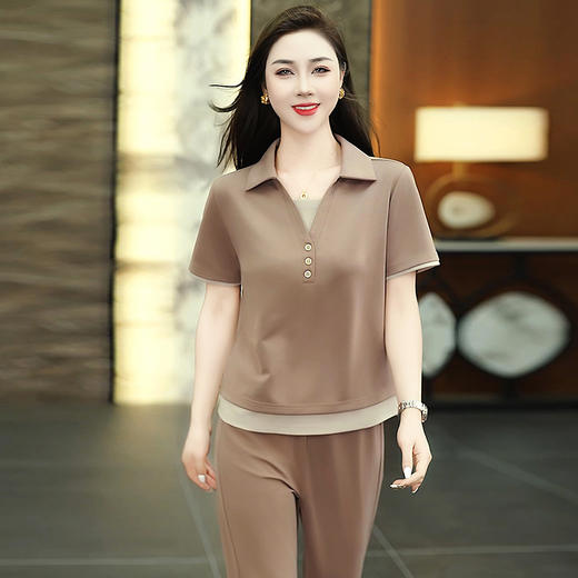 雀说新款套装洋气短袖上衣夏季休闲运动AL23029 商品图5