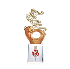 祝 福   琉璃+水晶 97x57x226mm