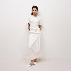 NUTH白色松弛感棉麻堆叠感宽松短袖T恤女