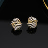 雀说新款黑色条纹镶锆石耳钉轻奢高级感时尚耳饰个性气质满钻耳环AL0580 商品缩略图2