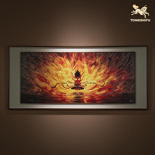 铜师傅 《哪吒之魔童闹海》正版授权 火莲六臂哪吒铜雕画  装饰画 商品图3