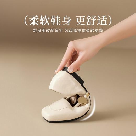 ZHR则则方头酒红浅口单鞋2025新款法式玛丽珍鞋复古一字带平底鞋 商品图3