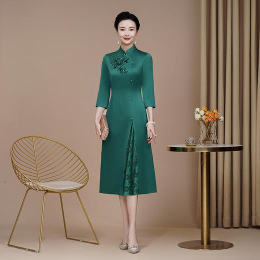 HYX-25-265新款女高级感喜婆婆旗袍婚礼国潮婚宴装结婚喜服气质 商品图2