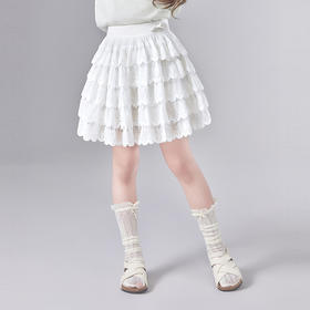 笛莎Deesha 童装女童半裙女童芭蕾风层叠花边蛋糕裙