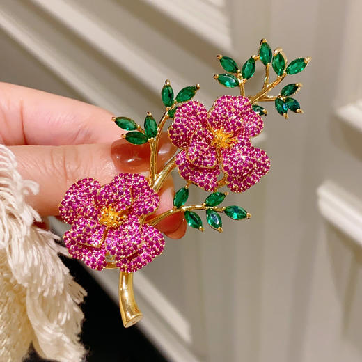 胸针耳夹两用款~超美法式重工鸢尾花胸花优雅别针扣 商品图3