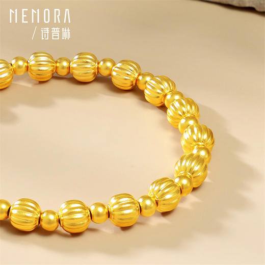 足金南瓜珠手链 简约好搭长期主义黄金手链金珠手串【按克计价黄金1】MEMORA诗普琳GB309001 商品图4