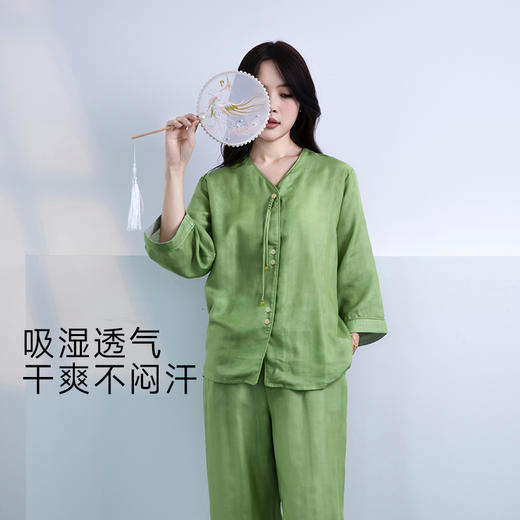 宜色家新中式双层纱家居服|100%天丝透气舒适，清凉柔滑，随身小空调般 商品图5