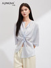【夏日同频】阿菁娜流光感醋酸时尚优雅小衫F30X202020 商品缩略图1