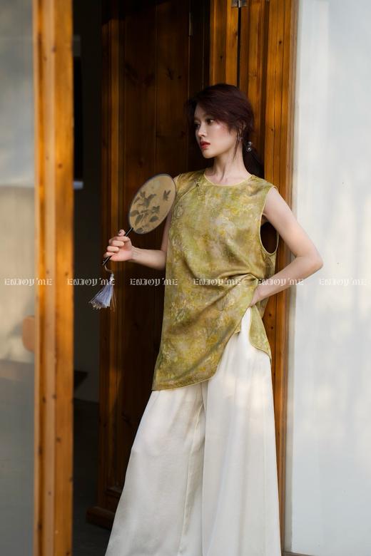 【门店同款】ENJOY夏季云敛-“鸾衿折桂”玉瓷青调短款旗袍 162793234 商品图6