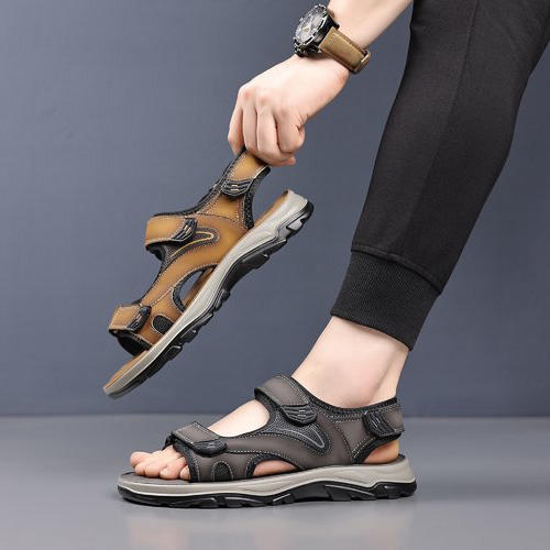 疯抢中！！【意大利KAISER沙滩凉鞋】头层牛皮软底软面 魔术贴设计 防滑耐磨 舒适百搭 商品图8