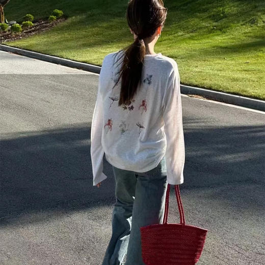 花朵白色防晒衫T恤05191 商品图7