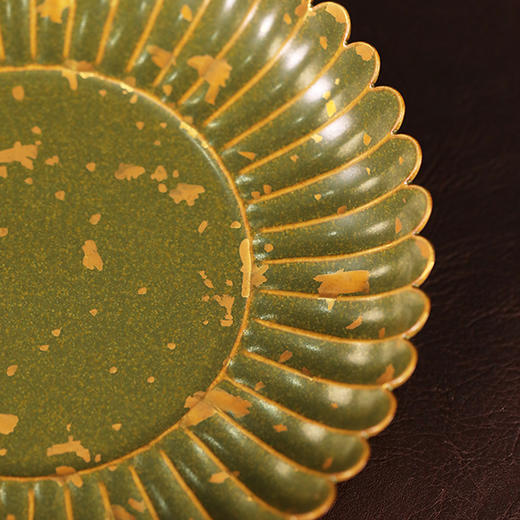 倚云煮泉洒金茶末菊瓣壶承 商品图2